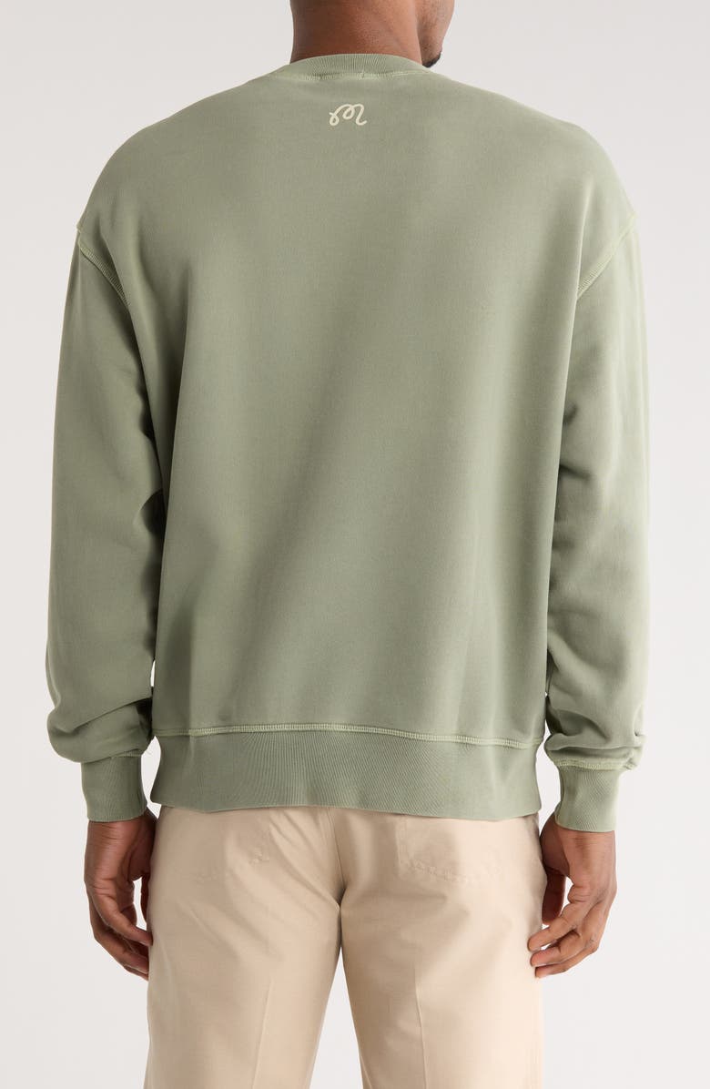 Malbon Golf Grayson Logo Cotton Graphic Sweatshirt, Alternate, color, Olivine