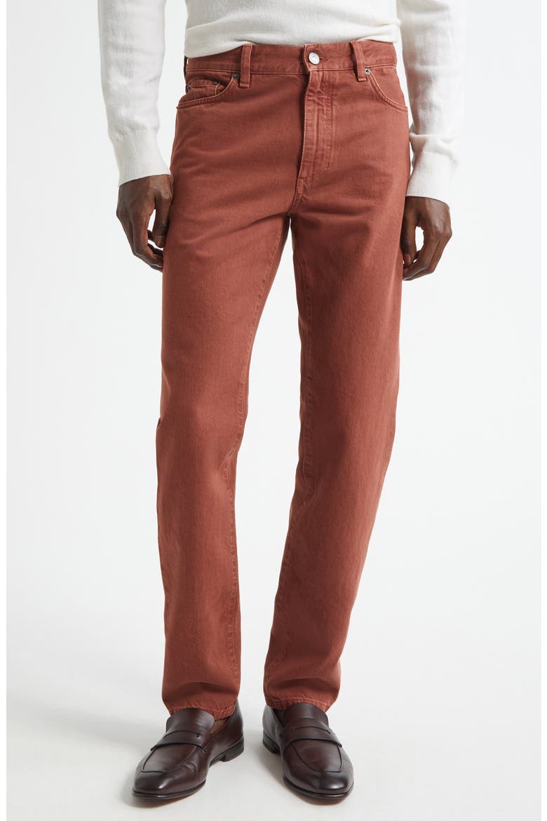 City Fit Nonstretch Denim Jeans, Main, color, DARK RED SOLID