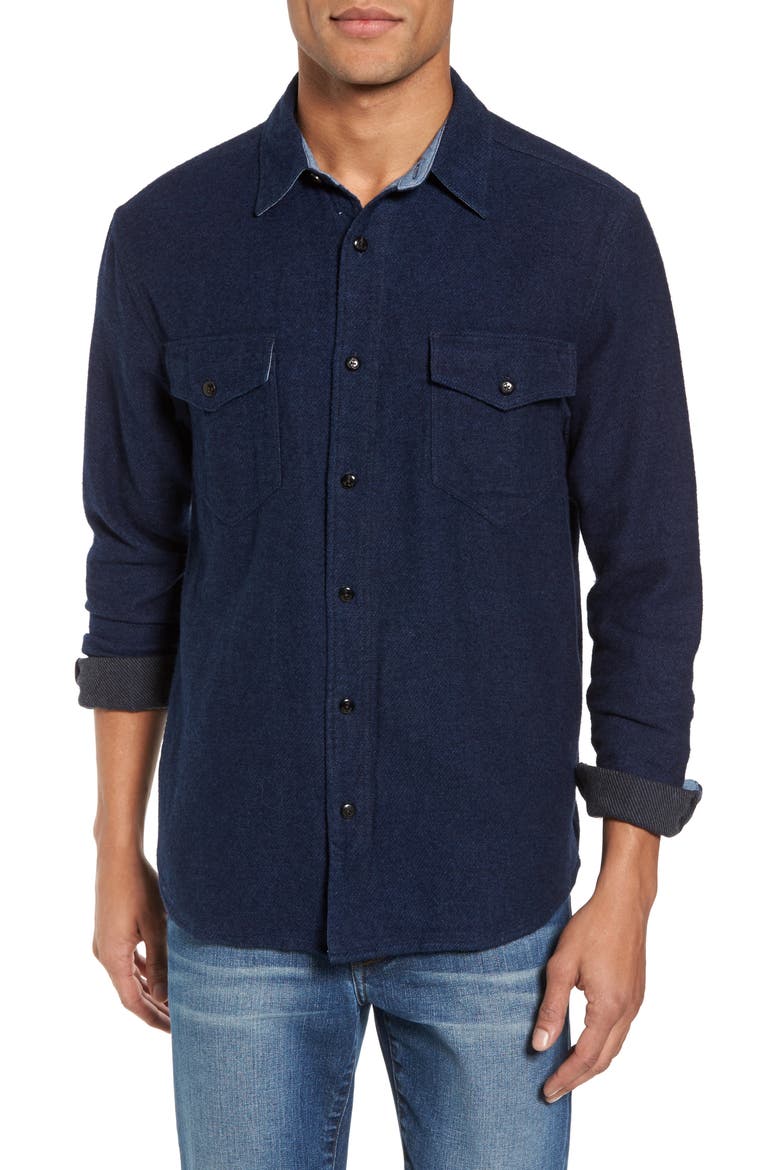 Durango Work Shirt, Main, color, INDIGO HEATHER