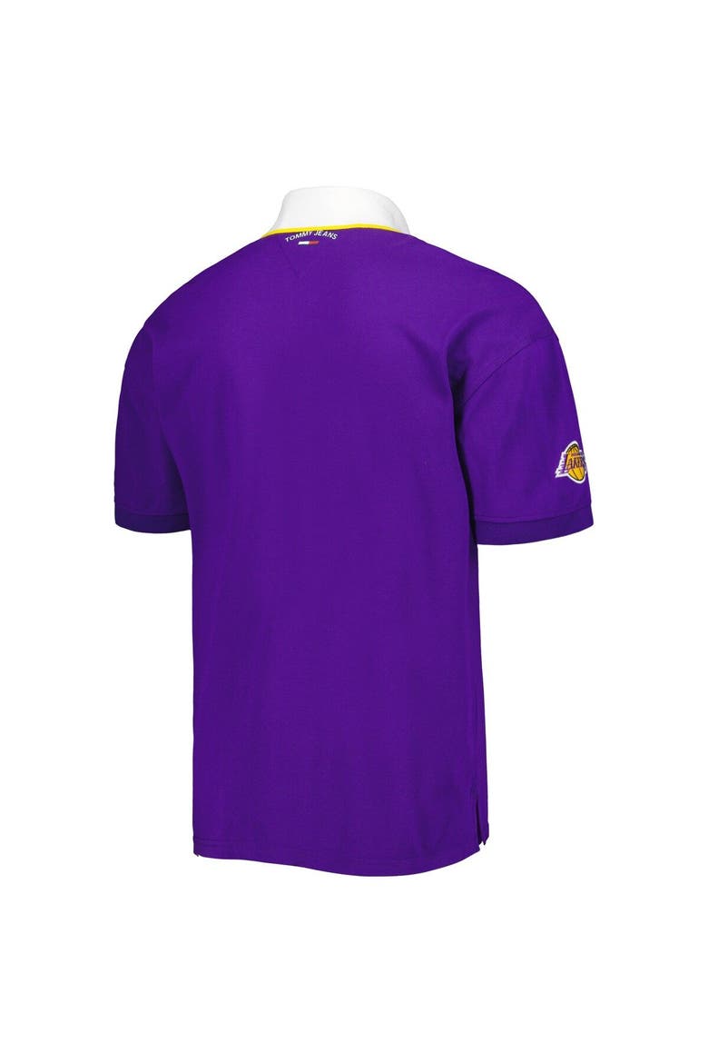 Men's Tommy Jeans Purple Los Angeles Lakers Stanley Pique Polo, Alternate, color, Purple
