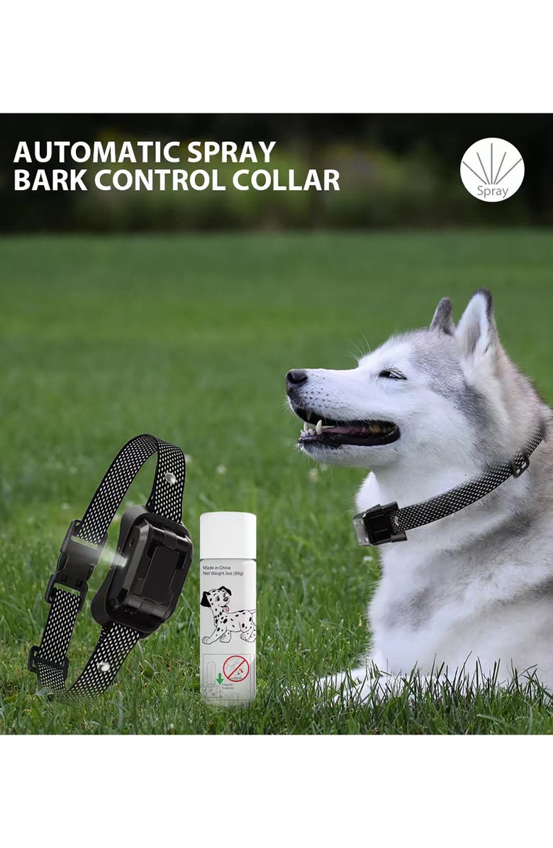 PET LIFE Bark-Myst 3-Level Sensitivity of Spray and Tone Anti-Bark Dog Collar, Alternate, color, Black