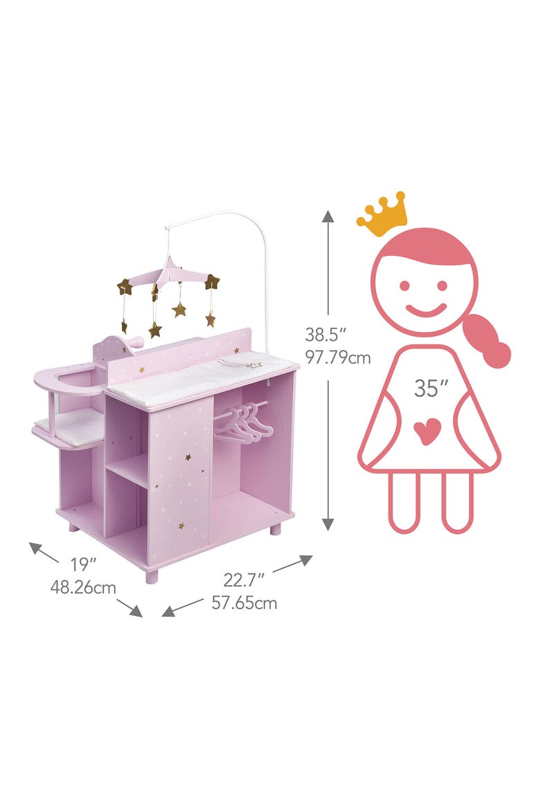 Olivia's Little World Twinkle Stars Princess 4-in-1 Baby Doll Station, Alternate, color, PURPLE/ WHITE