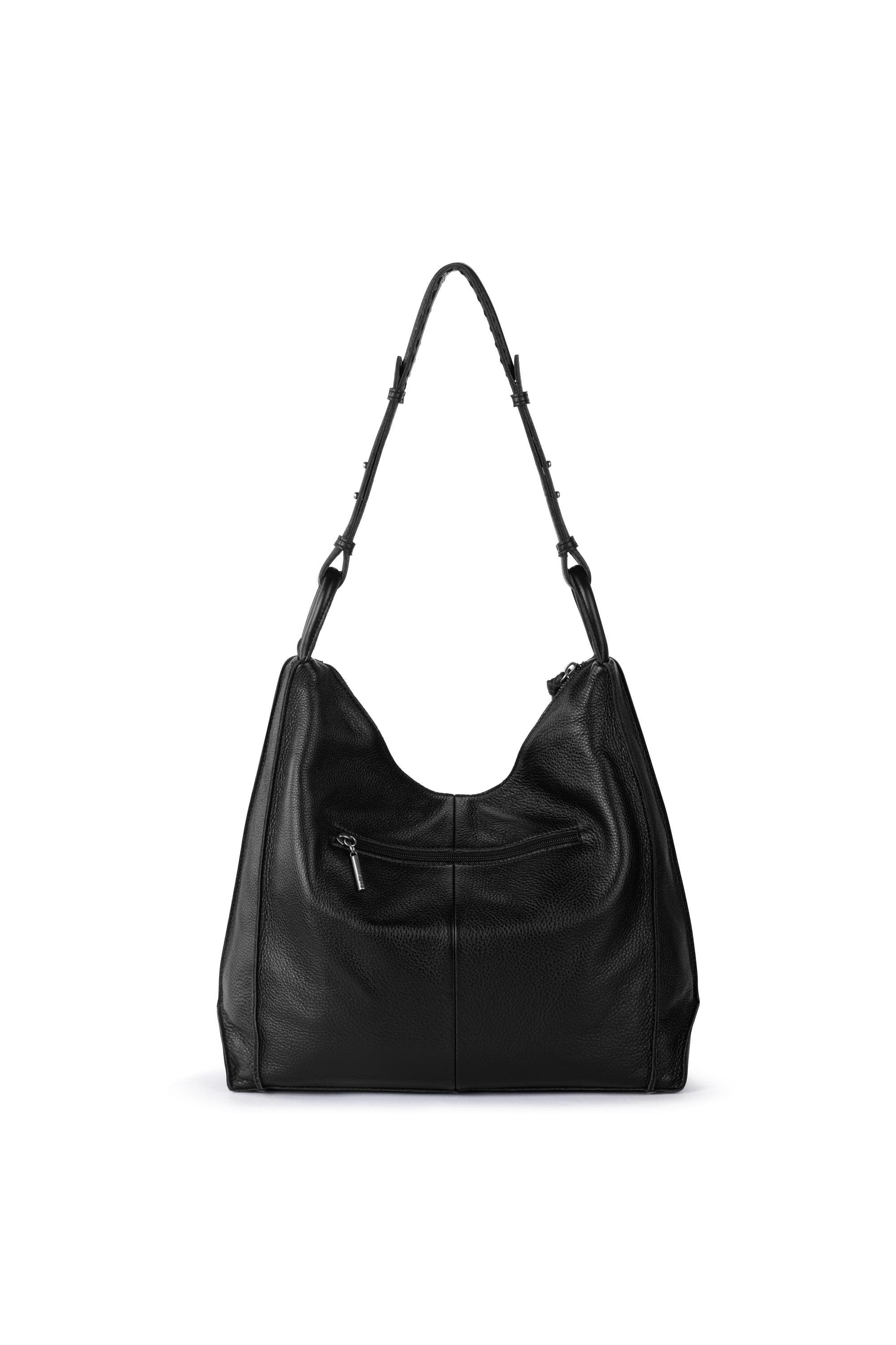 Los Feliz Bucket Hobo Leather Bag, Alternate, color, Black