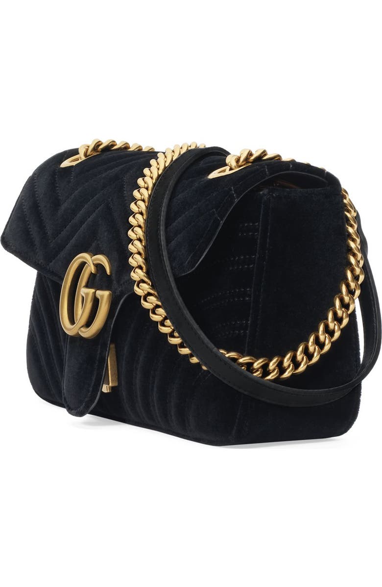 Gucci Medium GG Marmont 2.0 Matelassé Velvet Shoulder Bag, Alternate, color,