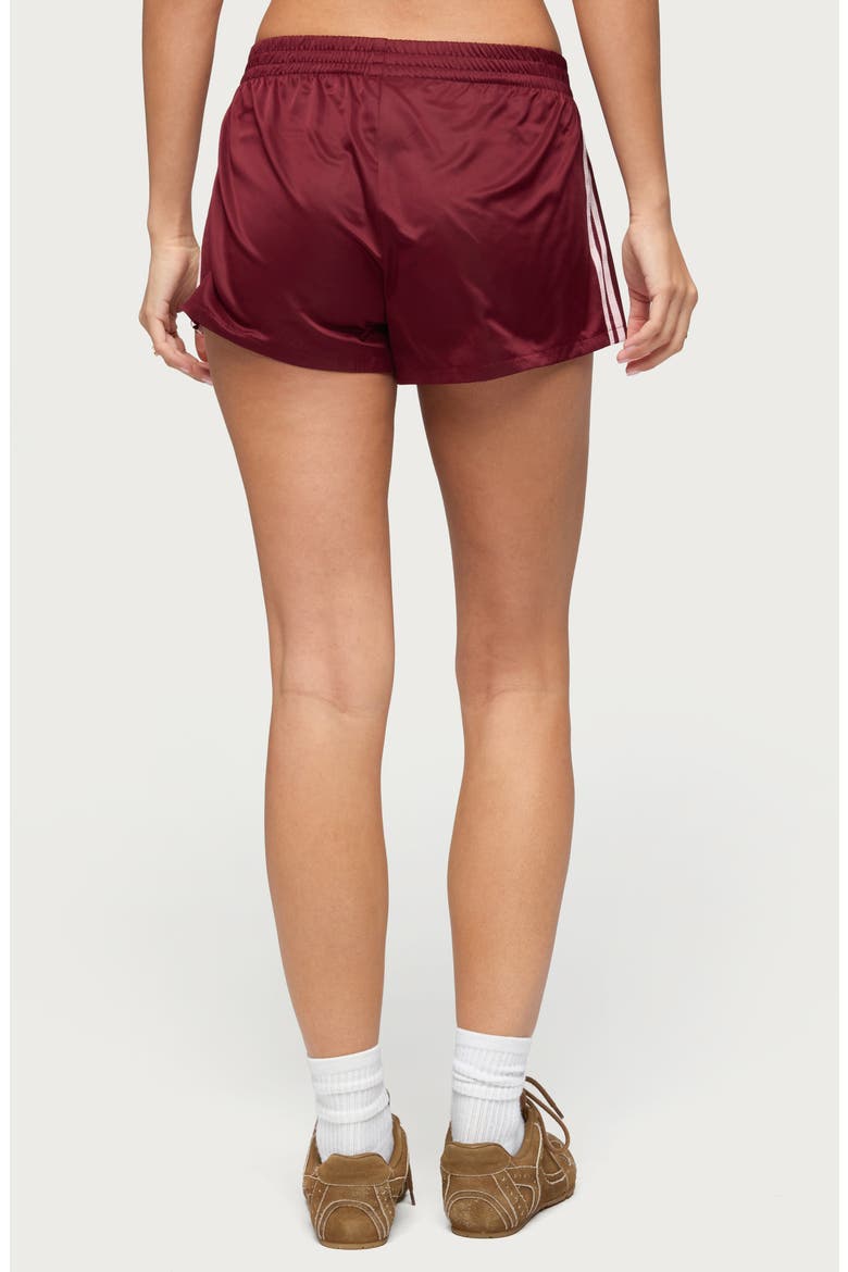 Nikki Side Stripe Shorts, Alternate, color, WINE