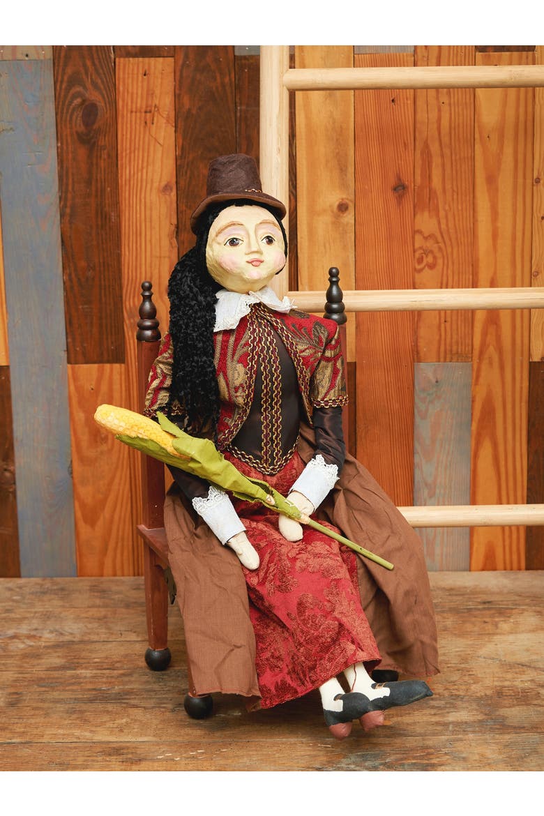 Pocahontas Art Doll Halloween Fall Harvest Art Doll Decor Decoration, Alternate, color, Red