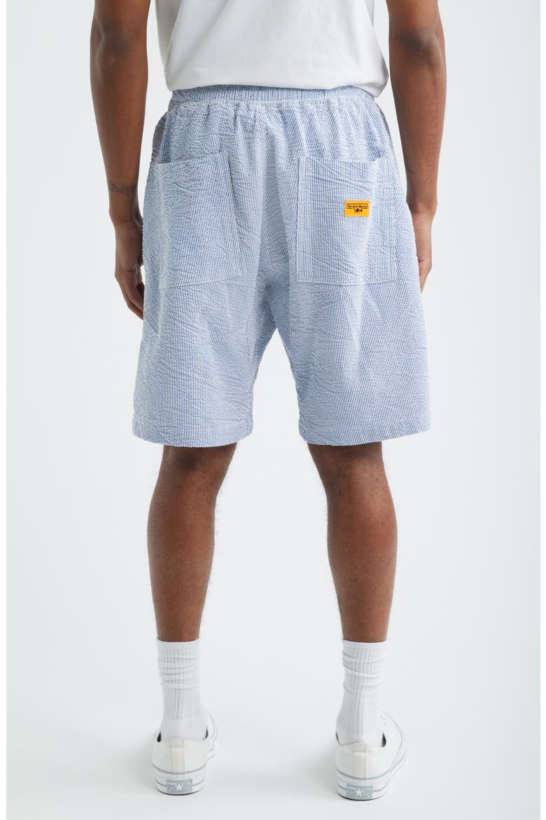 Seersucker Organic Cotton Poplin Drawstring Chef Shorts, Alternate, color, NAVY STRIPE