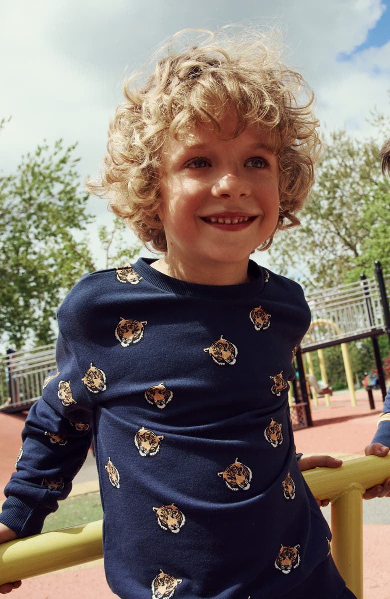 MILES THE LABEL Kids' Go Tigers Cotton Sweatshirt, Alternate, color, Navy