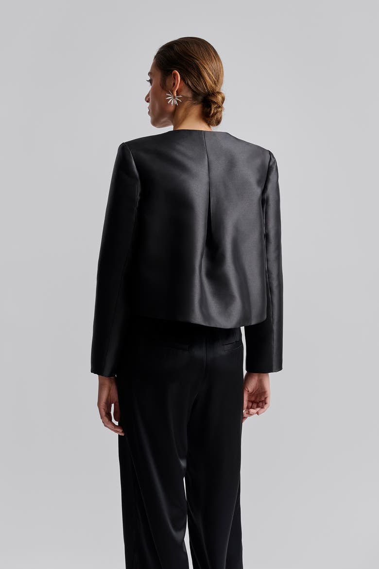 Ruthie Cropped Long Sleeve Blouse, Alternate, color, Black