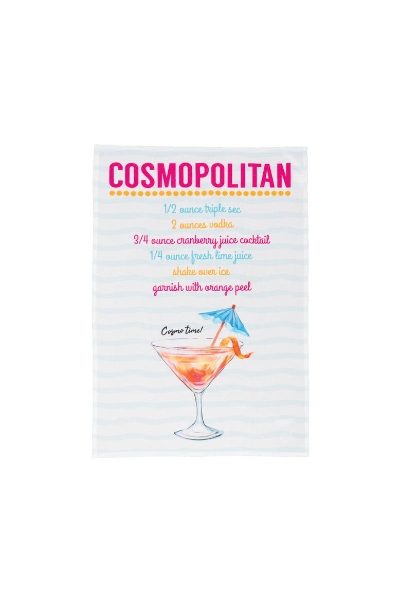Cosmo Printed Flour Sack Kitchen Towel DishTowel, Main, color, White