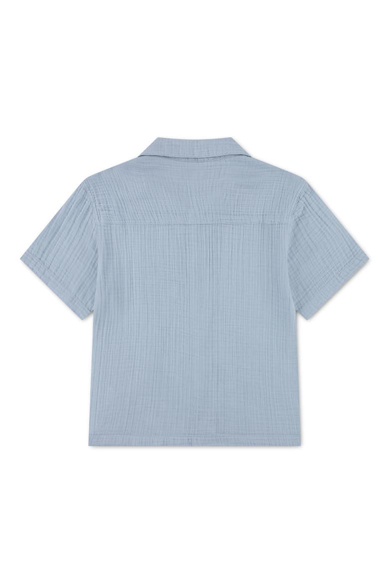 Kids' Cotton Gauze Camp Shirt, Alternate, color, BLUE FOG