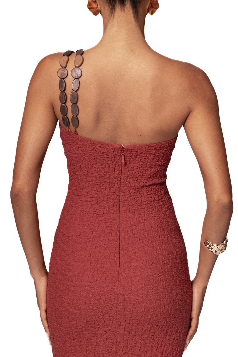 Summer in Capri One-Shoulder Maxi Dress, Alternate, color, TERRA COTTA