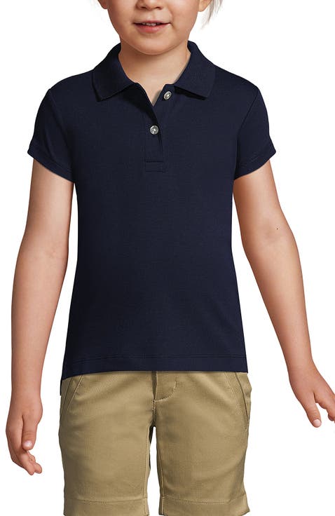 School Uniform Girls Short Sleeve Feminine Fit Interlock Polo Shirt
