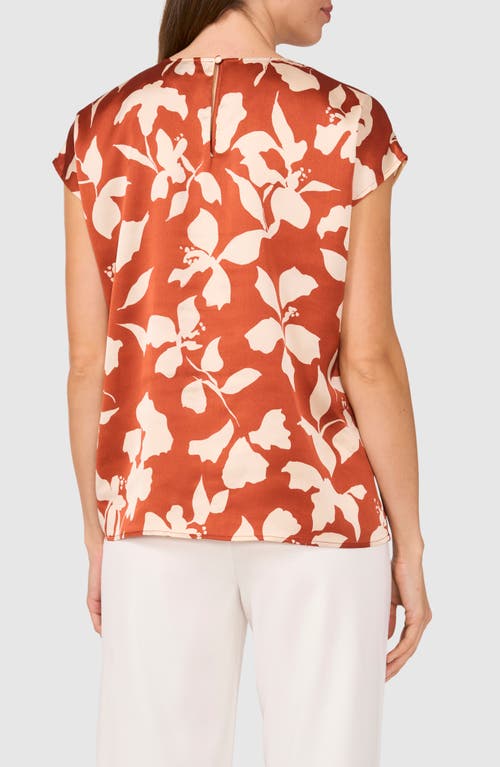 Halogenr Halogen(r) Printed Charmeuse Top In Baked Clay