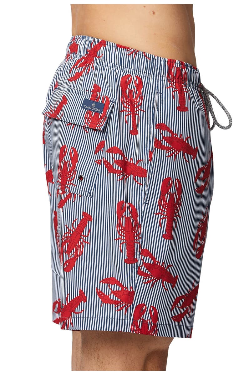 Rainforest Rock Lobster Stretch Swim Trunks, Alternate, color, 