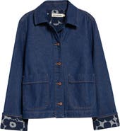 Marimekko Maridenim Käänteet Mini Unikko Lining Denim Jacket