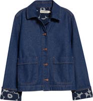 Marimekko Maridenim Käänteet Mini Unikko Lining Denim Jacket