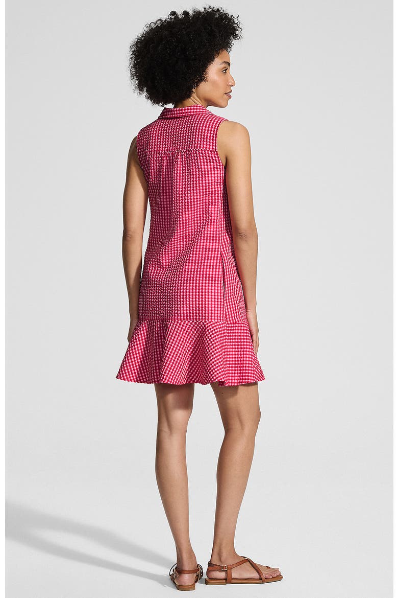Seersucker Tennis Dress, Alternate, color, Compass Red/Pink Gingham