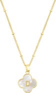 Adornia Mother-of-Pearl Clover Initial Pendant Necklace