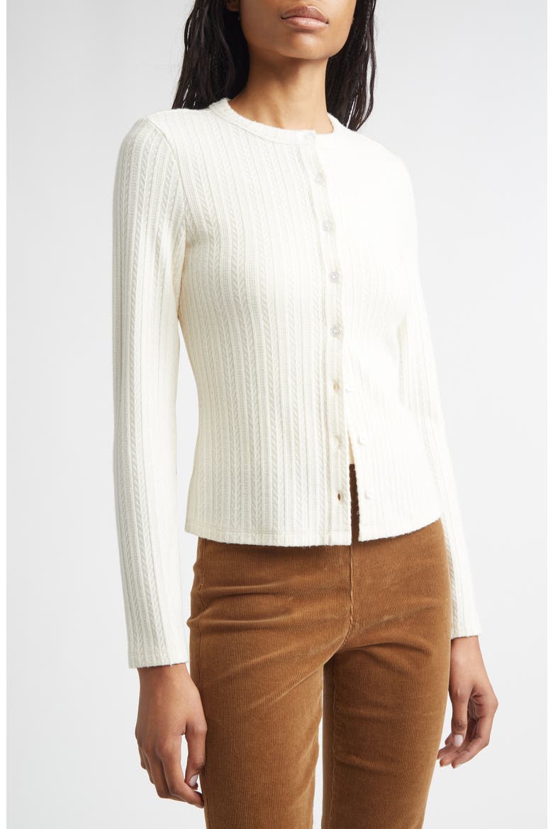 Lira Textured Cardigan, Alternate, color, ECRU