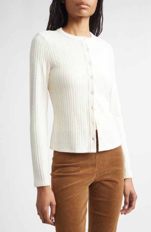 Veronica Beard Lira Textured Cardigan In White