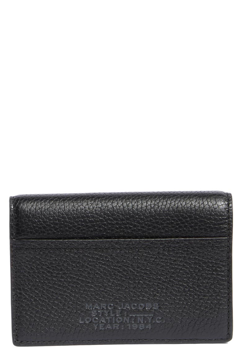 The Small Bifold Leather Wallet, Main, color, BLACK
