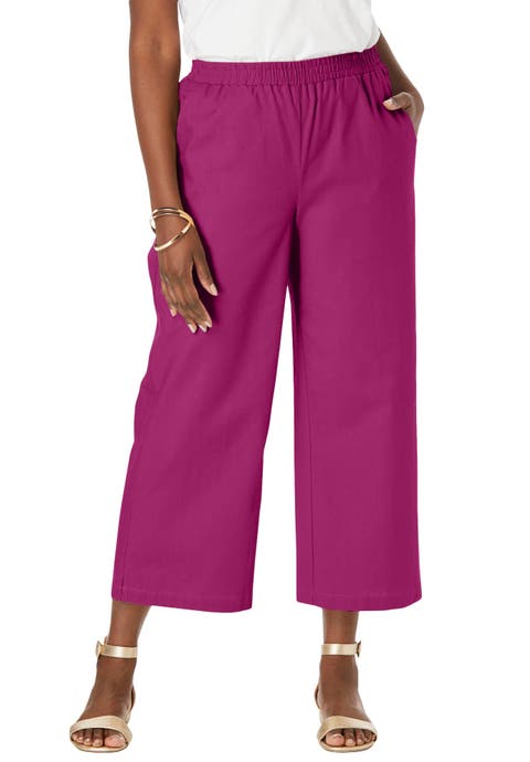 Wide Leg Linen Crop Pant (Plus)