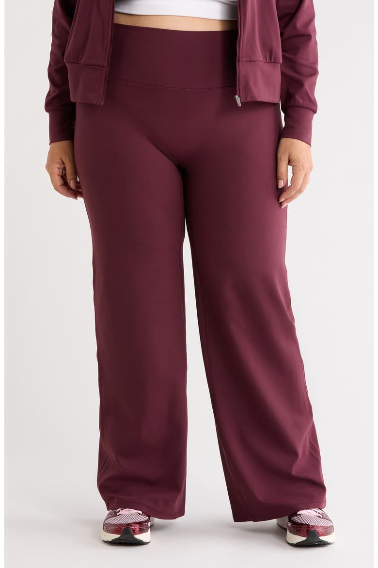Zen High Waist Wide Leg Pants, Main, color, BURGUNDY STEM