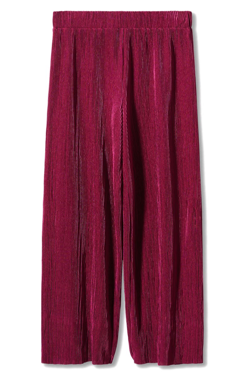 MANGO Pleated Satin Palazzo Pants, Alternate, color, 