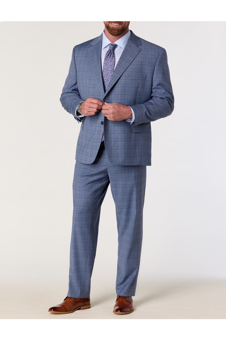 Big & Tall Glen Plaid Suit Jacket, Alternate, color, BLUE
