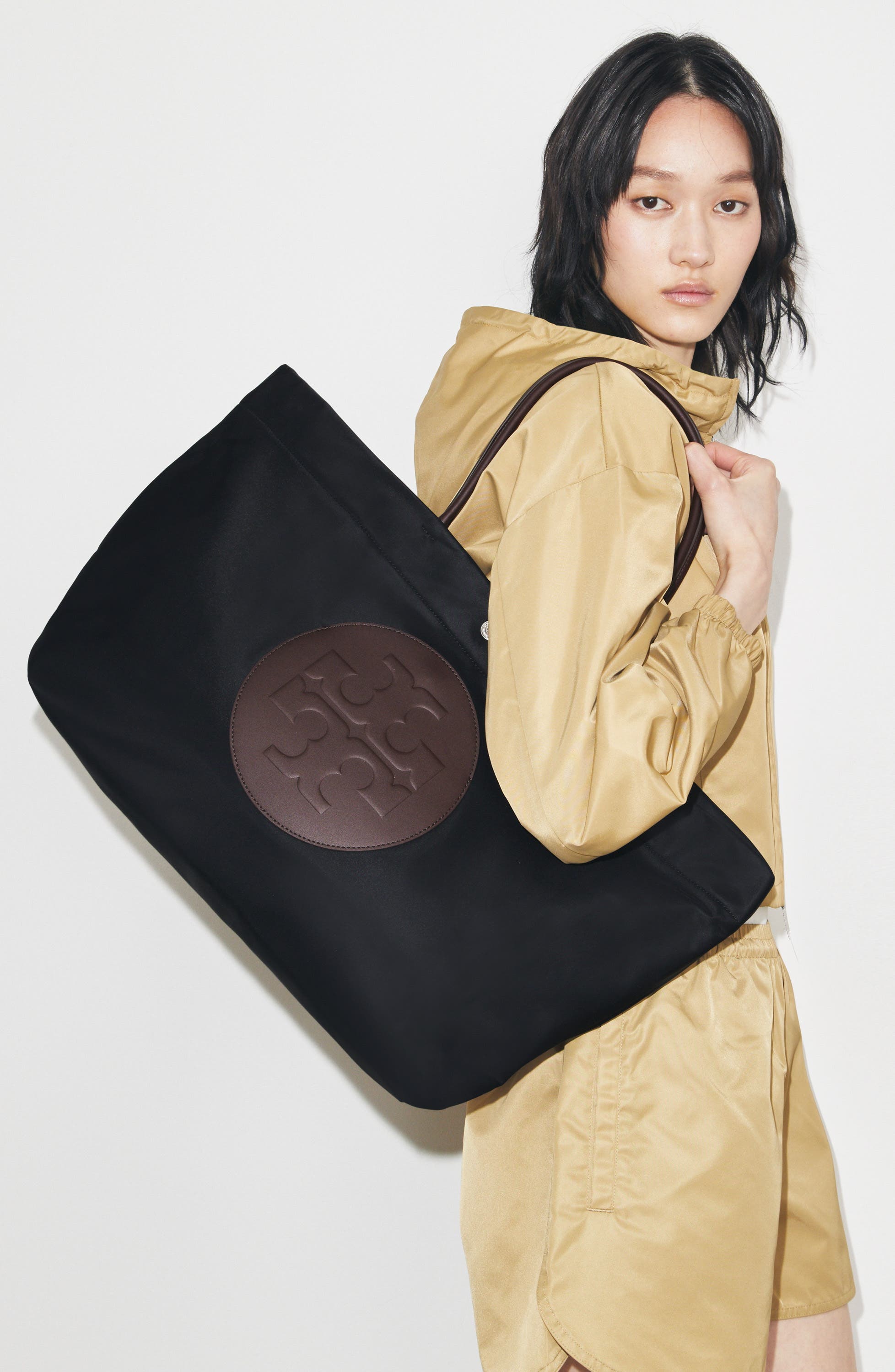 Tory Burch Ella Twist Tote, Alternate, color, Black