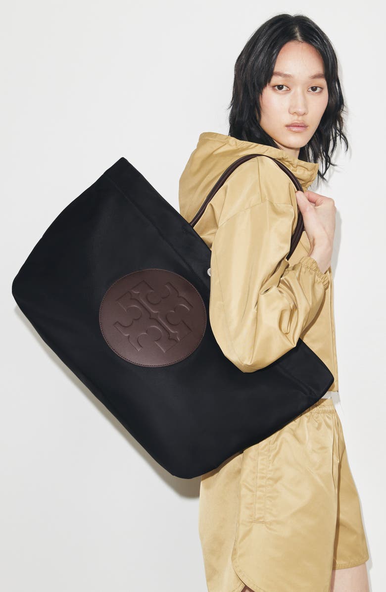 Tory Burch Ella Twist Tote, Alternate, color, Black