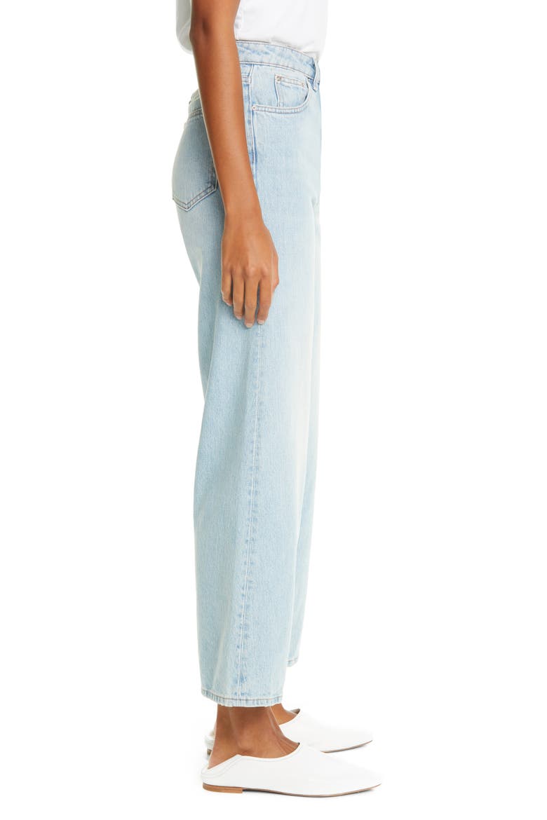 Totême High Waist Flare Crop Jeans, Alternate, color, LIGHT BLUE WASH