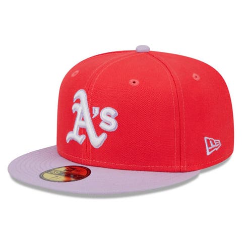 Men's New Era Red/Lavender Oakland Athletics Spring Color Two-Tone 59FIFTY Fitted Hat