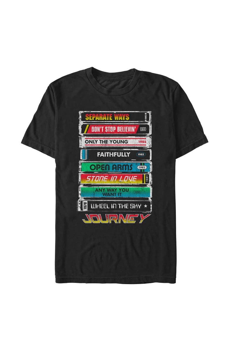 JOURNEY Men's Journey Tape Deck Stack Graphic T-Shirt, Alternate, color, Black