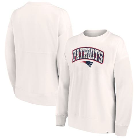 Women's Fanatics Branded White New England Patriots Leopard Team Pullover Sweatshirt