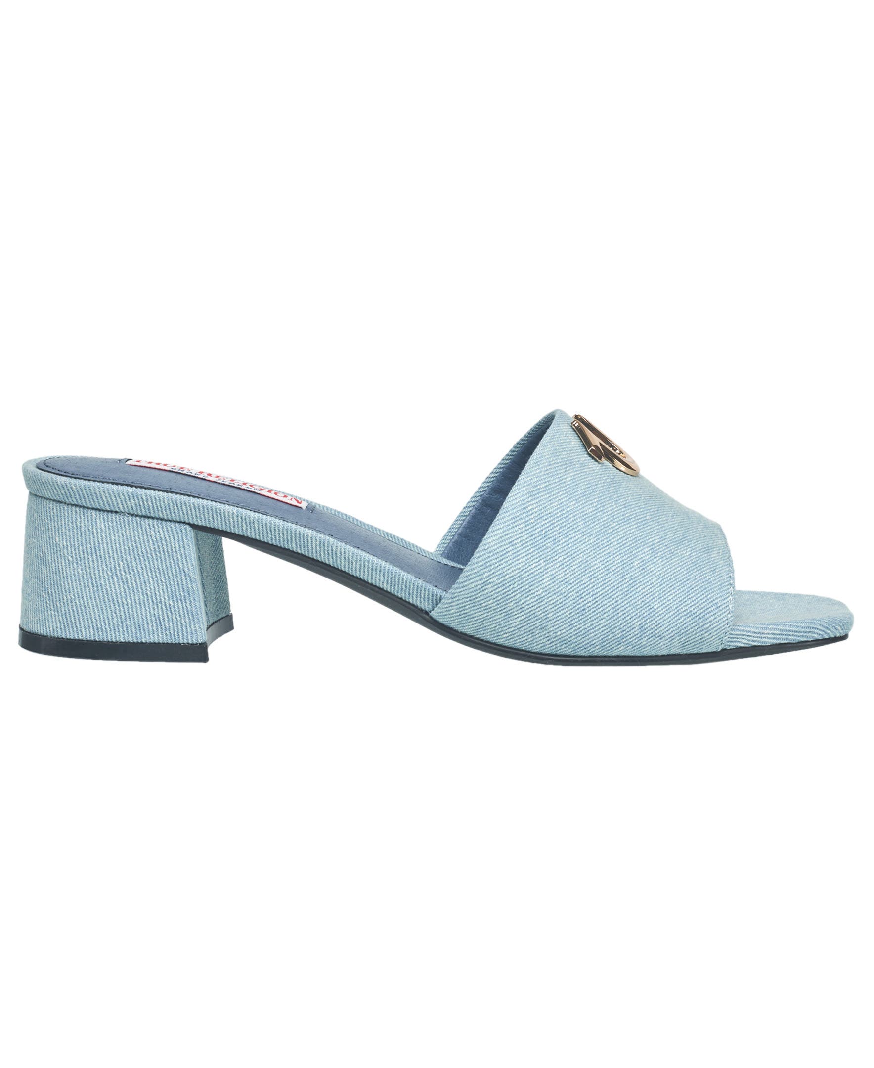 Bobby Single Strap Logo Block Heel, Alternate, color, Blue