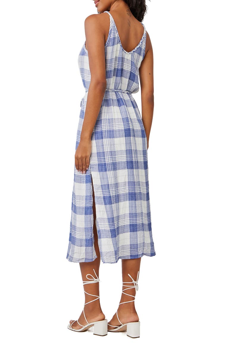 Plaid Midi Dress, Alternate, color, PACIFIC BLUE PLAID