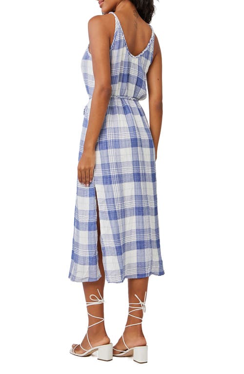 Bella Dahl Plaid Midi Dress In Pacific Blue Plaid