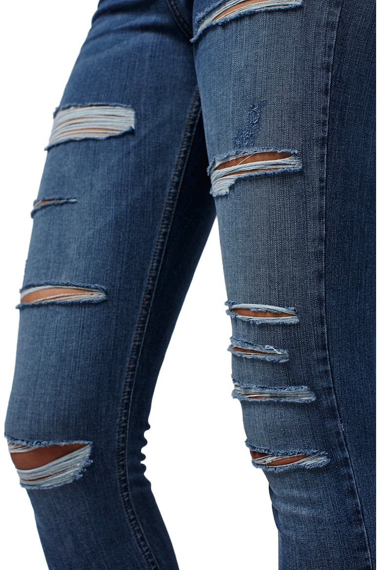 Jamie Ripped High Rise Skinny Jeans, Main, color, BLUE