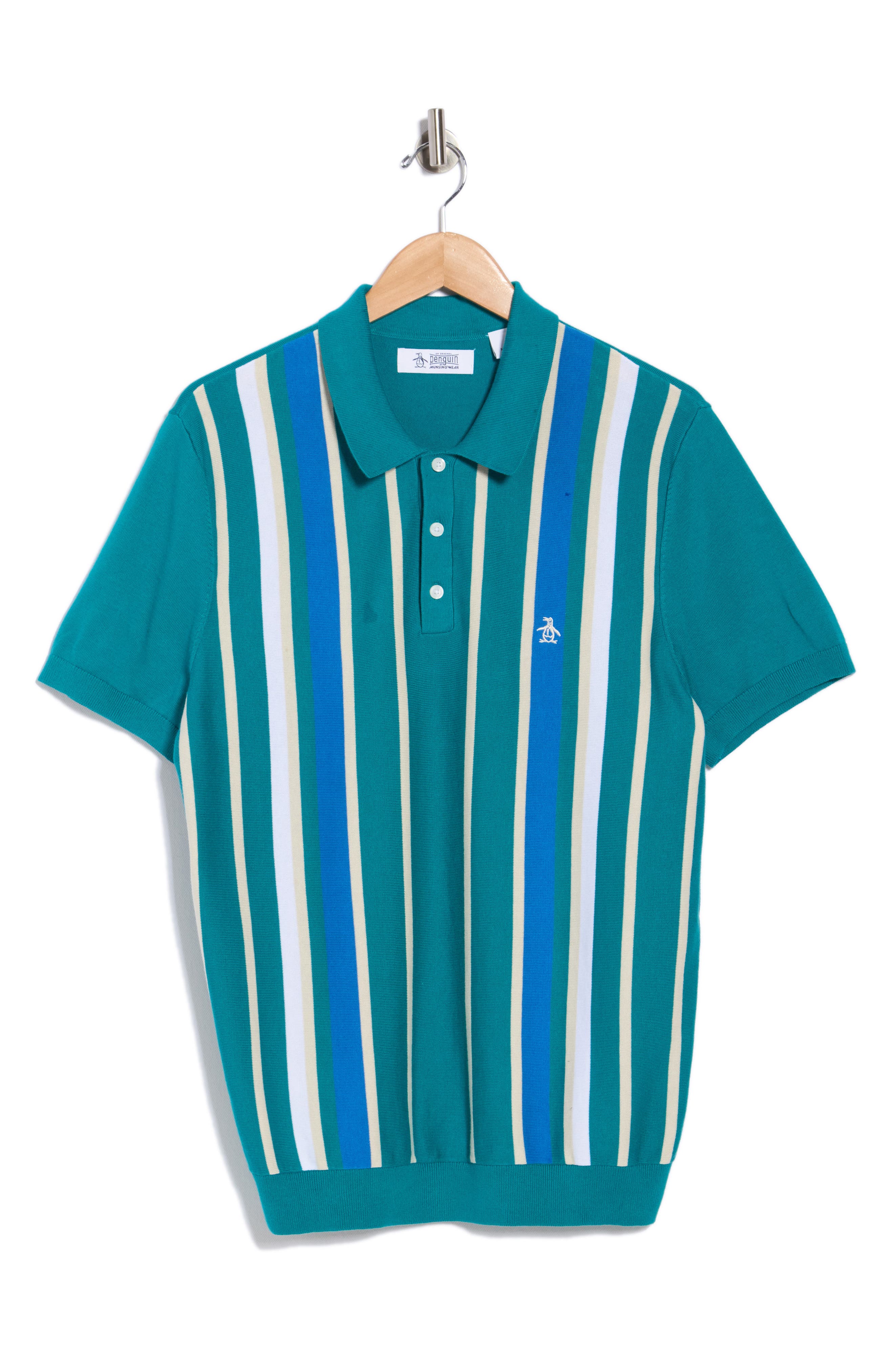 Original Penguin Stripe Cotton Polo Sweater