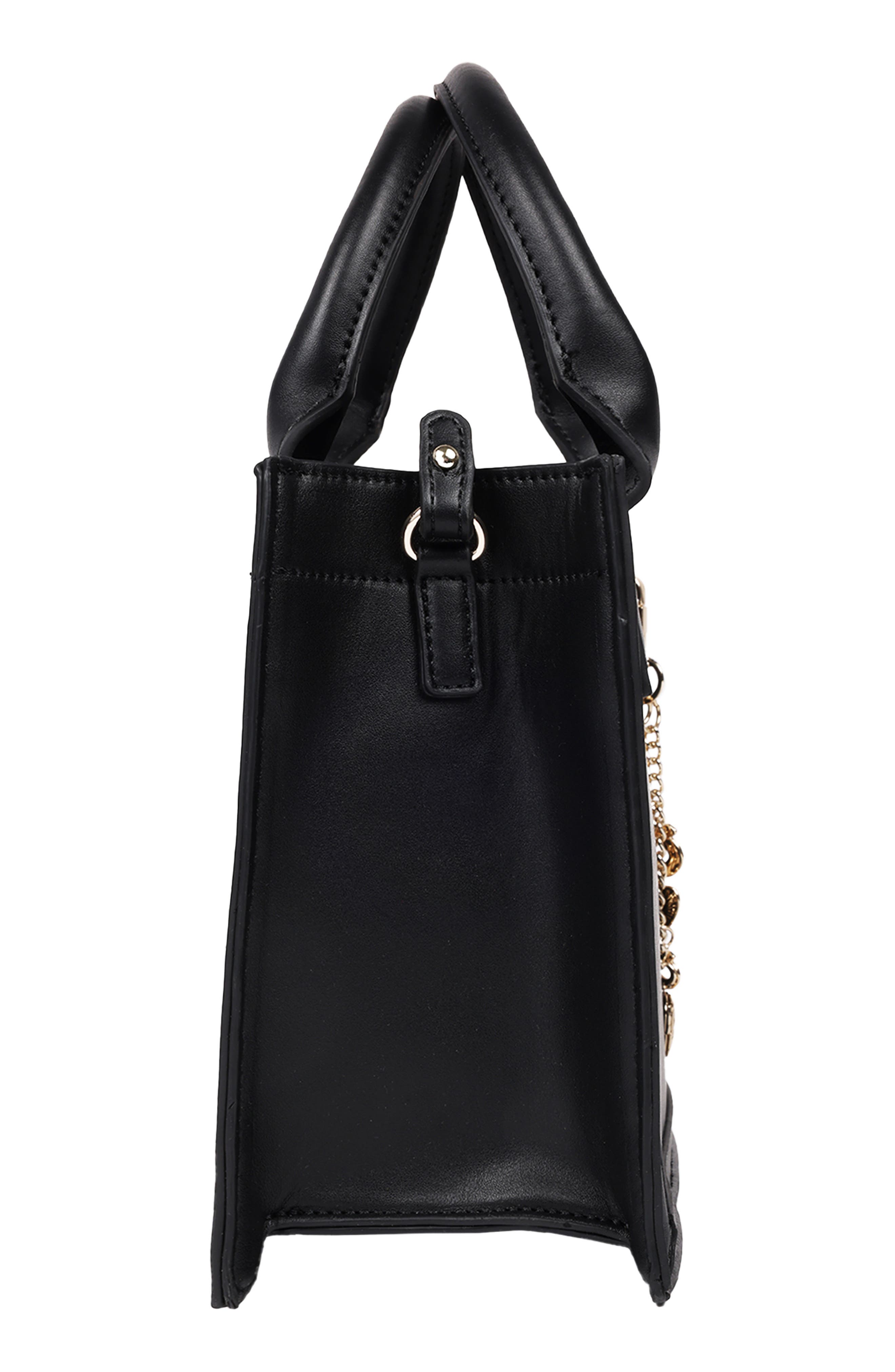 True Religion Modern Edge Charm Tote, Alternate, color, Black