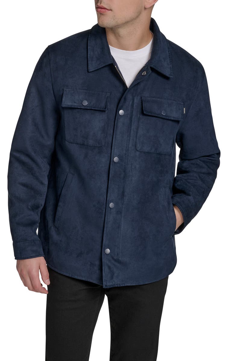 Dockers<sup>®</sup> Faux Suede Shirt Jacket, Alternate, color, Navy