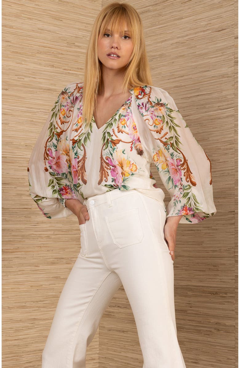 Hale Bob Aarna Chiffon Top, Alternate, color,
