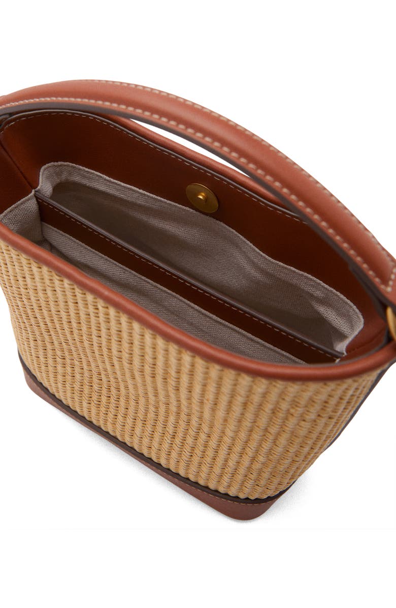 MANGO Canvas & Faux Leather Bucket Bag, Alternate, color,