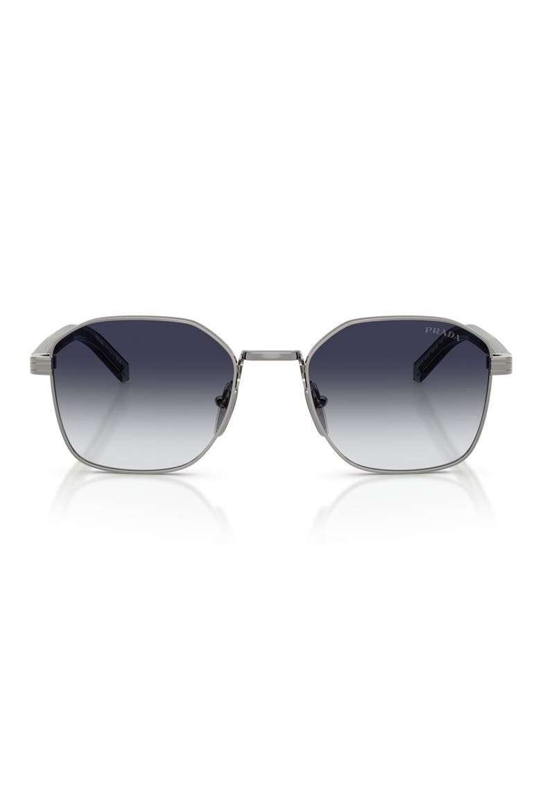 53mm Square Sunglasses, Main, color, GUNMETAL / GREY GRADIENT