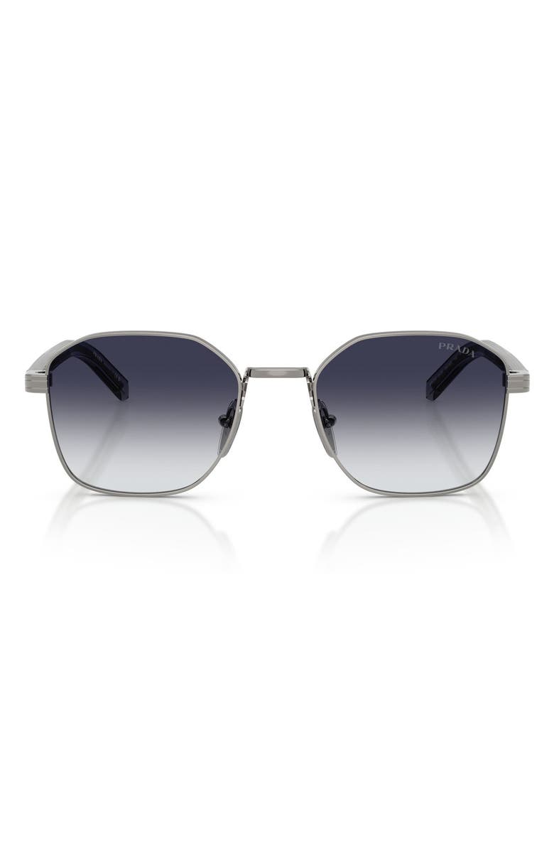 Prada 53mm Square Sunglasses, Main, color, Gunmetal / Grey Gradient