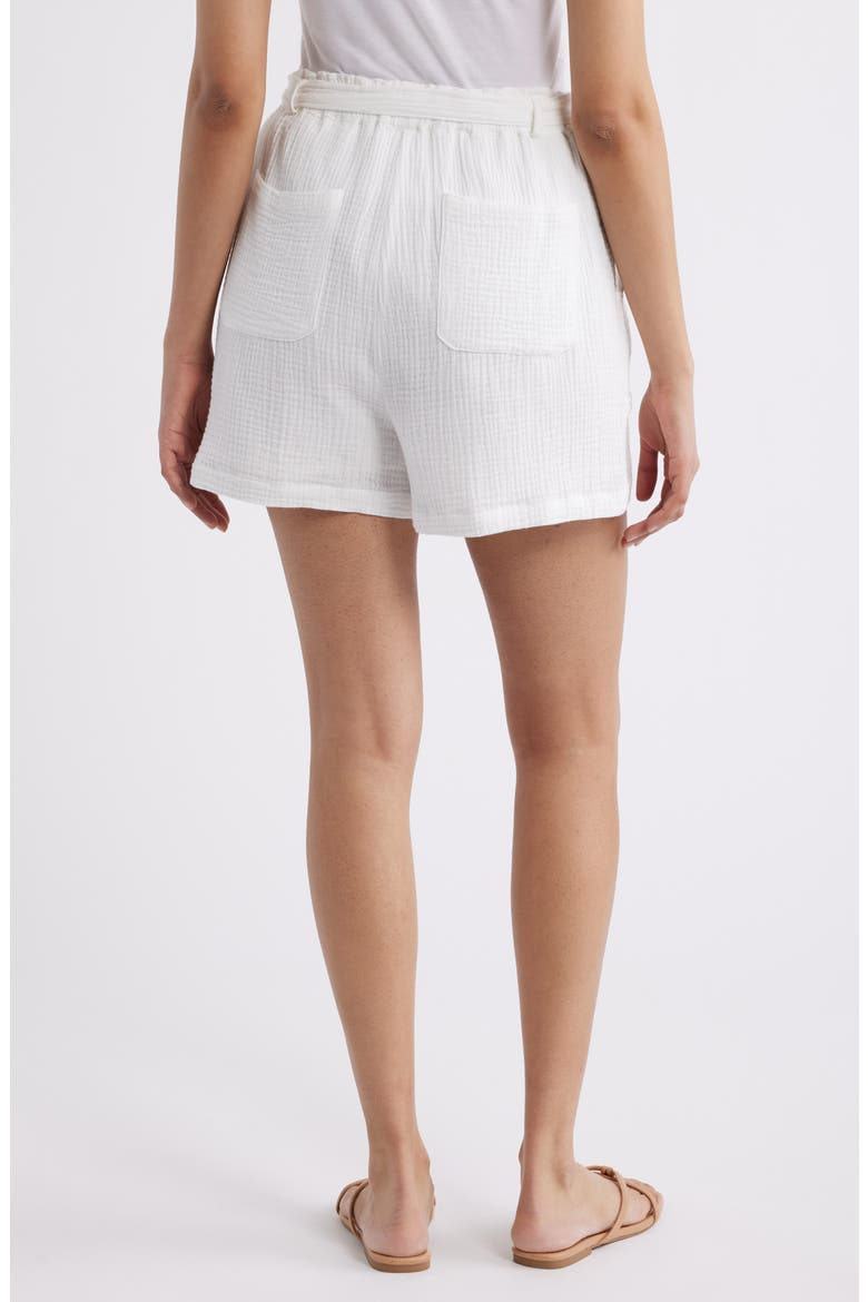 Woven Cotton Shorts, Alternate, color, WHITE