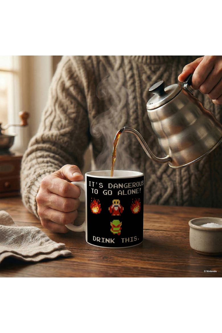 11 oz The Legend of Zelda Drink This Ceramic Mug, Alternate, color, Black