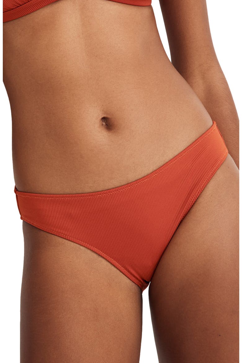 Second Wave Rib Classic Bikini Bottoms, Main, color, ETRUSCAN CLAY